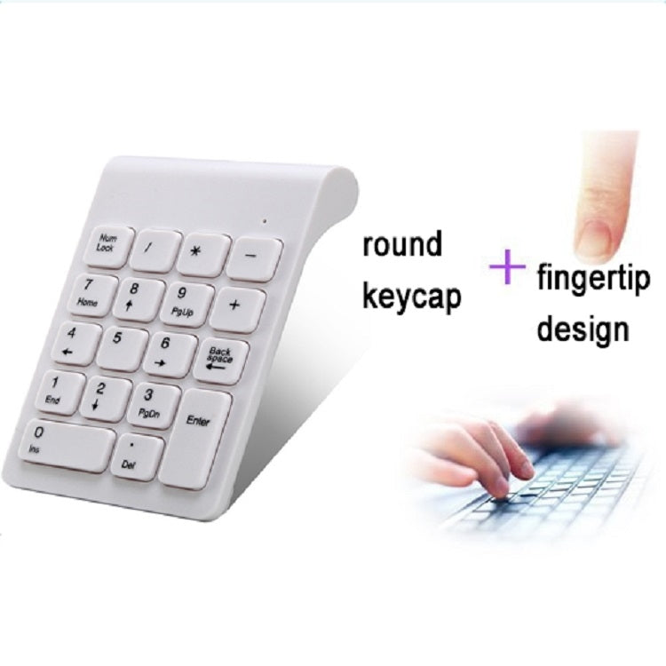 Mini 2.4G Wireless Numeric Keypad(White)