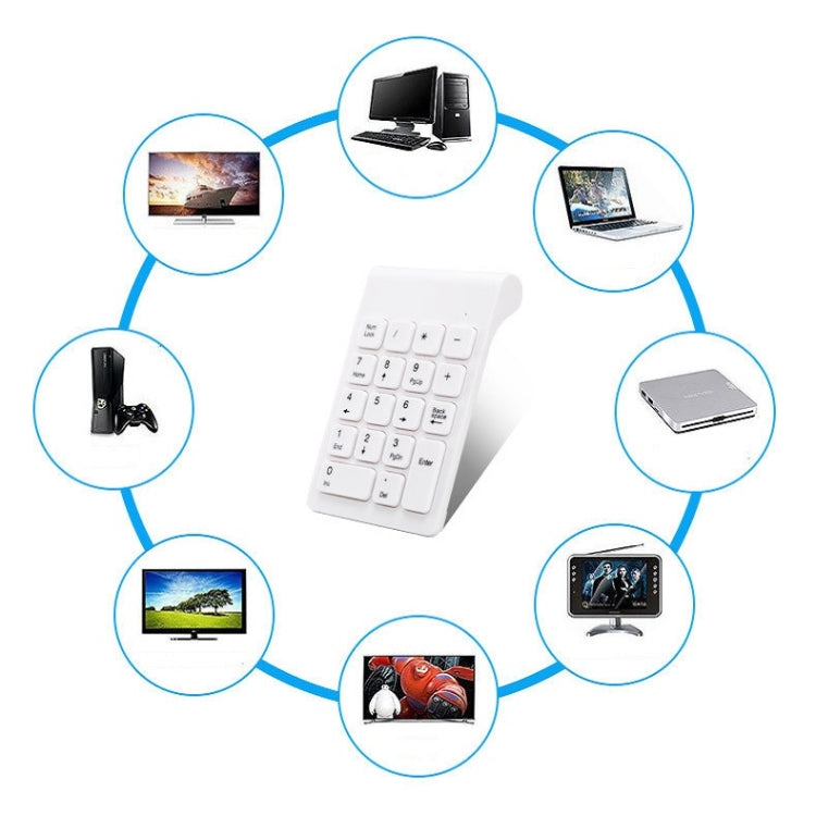 Mini 2.4G Wireless Numeric Keypad(White)