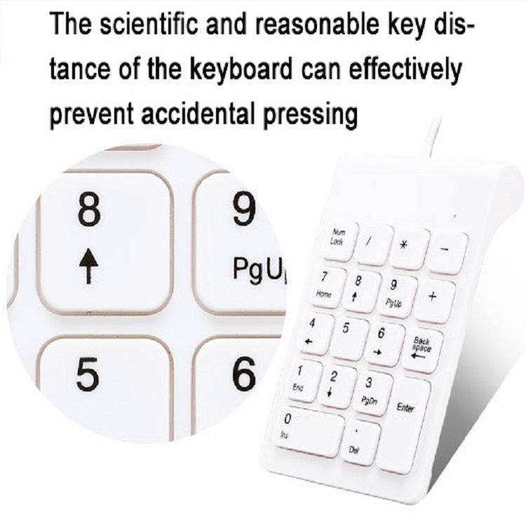 Laptop Wired Digital Mini USB Keyboard(White)