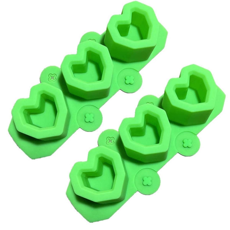 2 PCS 3 Grid Love-shaped Ice Cup Ice Tray Silicone Mold Cake Mold(Green)