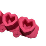 2 PCS 3 Grid Love-shaped Ice Cup Ice Tray Silicone Mold Cake Mold(Red)