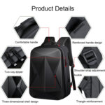 160 Large Capacity ABS Waterproof Laptop Backpack with USB Charging Port(Black)