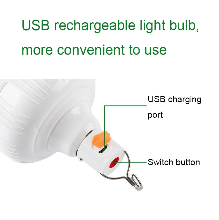 AB26 USB Charging LED Bulb Night Market Stall Lights Outdoor Camping Hanging Lamp, Power: 30W (White)