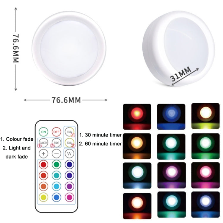 6 Lights 2 Remote Control 13-colour Night Light RGB Infrared Dimmable Cabinet Light