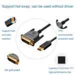 QGeeM QG-UA18 1920x1080P USB-C/Type-C To DVI Video Cable, Length: 1.2m