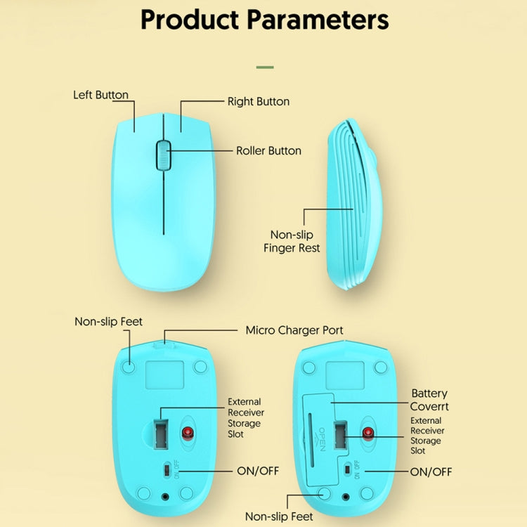 811 3 Keys Laptop Mini Wireless Mouse Portable Optical Mouse, Spec: Charging Version (Black)