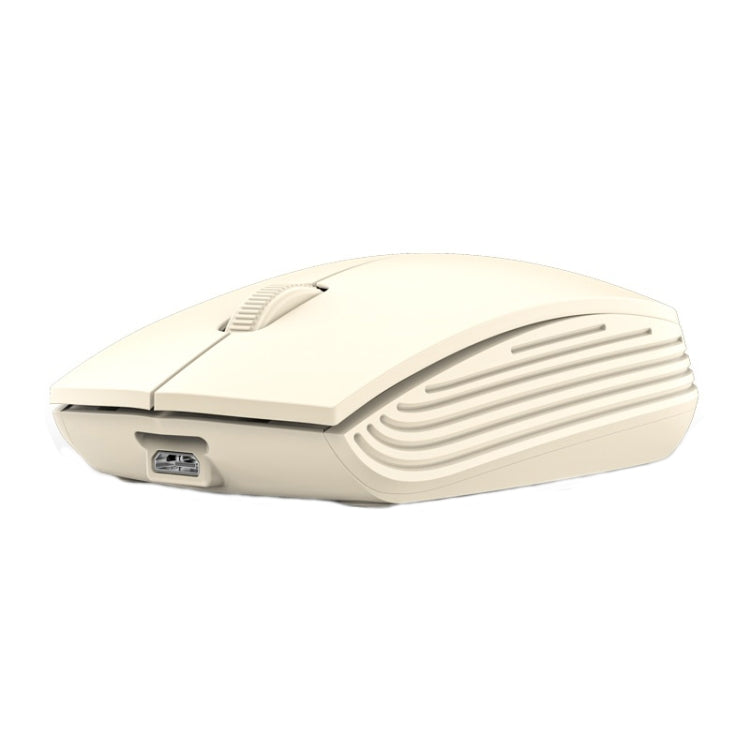 811 3 Keys Laptop Mini Wireless Mouse Portable Optical Mouse, Spec: Battery Version (Beige)