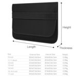 12 Inch Neoprene Laptop Lining Bag Horizontal Section Flap Clutch Bag(Black)