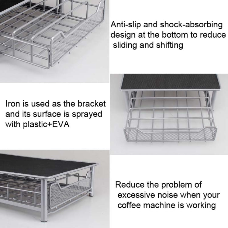 3 Rows Drawer Type Coffee Capsule Holder Organizer Can Storage 60pcs Milk Ball(Silver Gray)