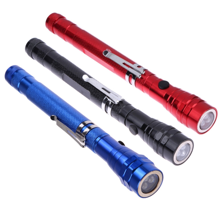 2 PCS 1W Flexible Magnet Camping Fishing Telescopic 360 Degrees Head Flashlight Outdoor Torch Magnetic Pick Up Tool Lamp(Red)