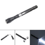 2 PCS 1W Flexible Magnet Camping Fishing Telescopic 360 Degrees Head Flashlight Outdoor Torch Magnetic Pick Up Tool Lamp(Black)