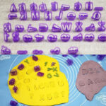 2 PCS Alphanumeric Plastic Cookie Molds Symbol Fondant Cake Decorative Printing Molds