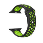 For Apple Watch Series 7 41mm / 6 & SE & 5 & 4 40mm / 3 & 2 & 1 38mm Fashionable Classical Silicone Sport Watch Band (Black Green)