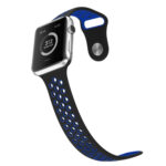 For Apple Watch Series 7 41mm / 6 & SE & 5 & 4 40mm / 3 & 2 & 1 38mm Fashionable Classical Silicone Sport Watch Band(Black Blue)