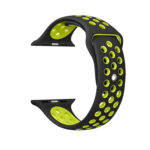 For Apple Watch Series 7 41mm / 6 & SE & 5 & 4 40mm / 3 & 2 & 1 38mm Fashionable Classical Silicone Sport Watch Band(Black Yellow)