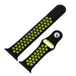 For Apple Watch Series 7 41mm / 6 & SE & 5 & 4 40mm / 3 & 2 & 1 38mm Fashionable Classical Silicone Sport Watch Band(Black Yellow)