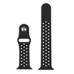 For Apple Watch Series 8&7 41mm / SE 2&6&SE&5&4 40mm / 3&2&1 38mm Fashionable Classical Silicone Sport Watch Band (Black)