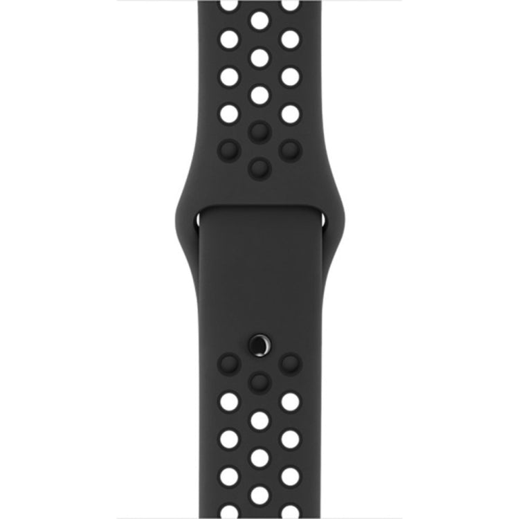 For Apple Watch Series 8&7 41mm / SE 2&6&SE&5&4 40mm / 3&2&1 38mm Fashionable Classical Silicone Sport Watch Band (Black)