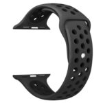 For Apple Watch Series 8&7 41mm / SE 2&6&SE&5&4 40mm / 3&2&1 38mm Fashionable Classical Silicone Sport Watch Band (Black)