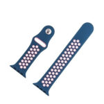 For Apple Watch Series 7 41mm / 6 & SE & 5 & 4 40mm / 3 & 2 & 1 38mm Fashionable Classical Silicone Sport Watch Band(Blue Powder)