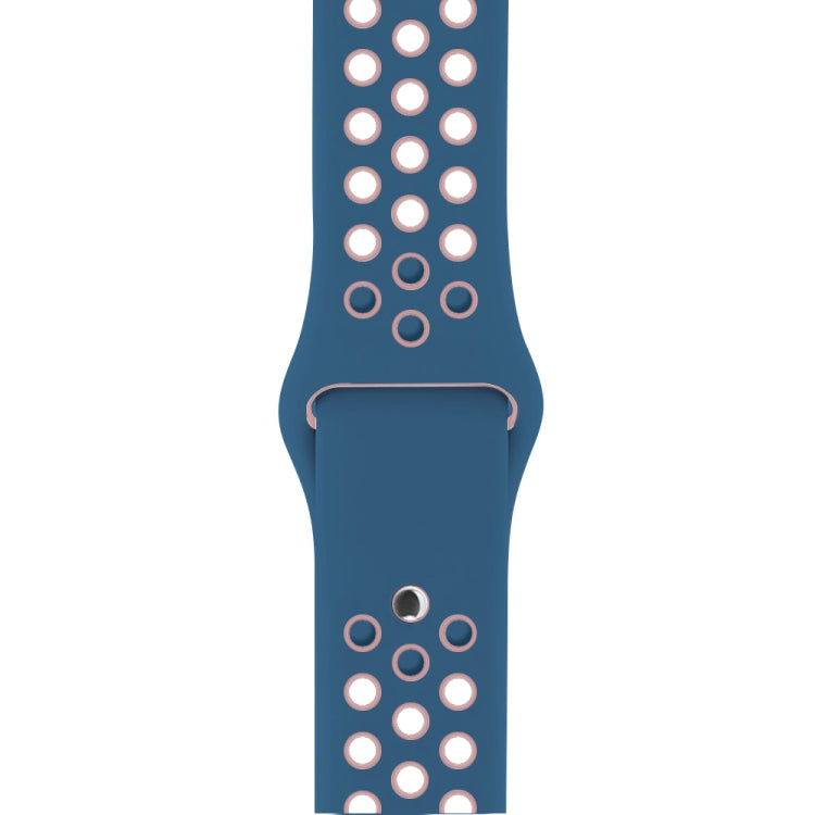 For Apple Watch Series 7 41mm / 6 & SE & 5 & 4 40mm / 3 & 2 & 1 38mm Fashionable Classical Silicone Sport Watch Band(Blue Powder)