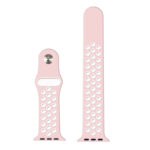 For Apple Watch Series 7 41mm / 6 & SE & 5 & 4 40mm / 3 & 2 & 1 38mm Fashionable Classical Silicone Sport Watch Band (Pink White)