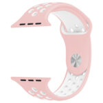 For Apple Watch Series 7 41mm / 6 & SE & 5 & 4 40mm / 3 & 2 & 1 38mm Fashionable Classical Silicone Sport Watch Band (Pink White)