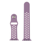 For Apple Watch Series 7 41mm / 6 & SE & 5 & 4 40mm / 3 & 2 & 1 38mm Fashionable Classical Silicone Sport Watch Band(Purple Powder)