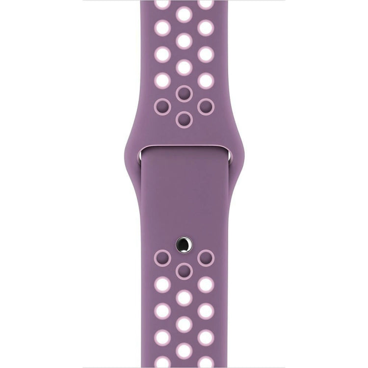 For Apple Watch Series 7 41mm / 6 & SE & 5 & 4 40mm / 3 & 2 & 1 38mm Fashionable Classical Silicone Sport Watch Band(Purple Powder)