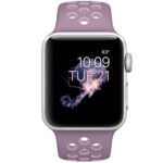 For Apple Watch Series 7 41mm / 6 & SE & 5 & 4 40mm / 3 & 2 & 1 38mm Fashionable Classical Silicone Sport Watch Band(Purple Powder)