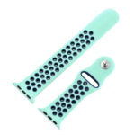 For Apple Watch Series 8&7 41mm / SE 2&6&SE&5&4 40mm / 3&2&1 38mm Fashionable Classical Silicone Sport Watch Band(Green Blue)