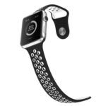 For Apple Watch Series 8&7 41mm / SE 2&6&SE&5&4 40mm / 3&2&1 38mm Fashionable Classical Silicone Sport Watch Band(Black White)