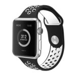 For Apple Watch Series 8&7 41mm / SE 2&6&SE&5&4 40mm / 3&2&1 38mm Fashionable Classical Silicone Sport Watch Band(Black White)