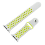 For Apple Watch Series 7 41mm / 6 & SE & 5 & 4 40mm / 3 & 2 & 1 38mm Fashionable Classical Silicone Sport Watch Band(Grey Yellow)