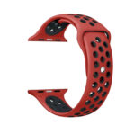 For Apple Watch Series 7 41mm / 6 & SE & 5 & 4 40mm / 3 & 2 & 1 38mm Fashionable Classical Silicone Sport Watch Band(Red Black)