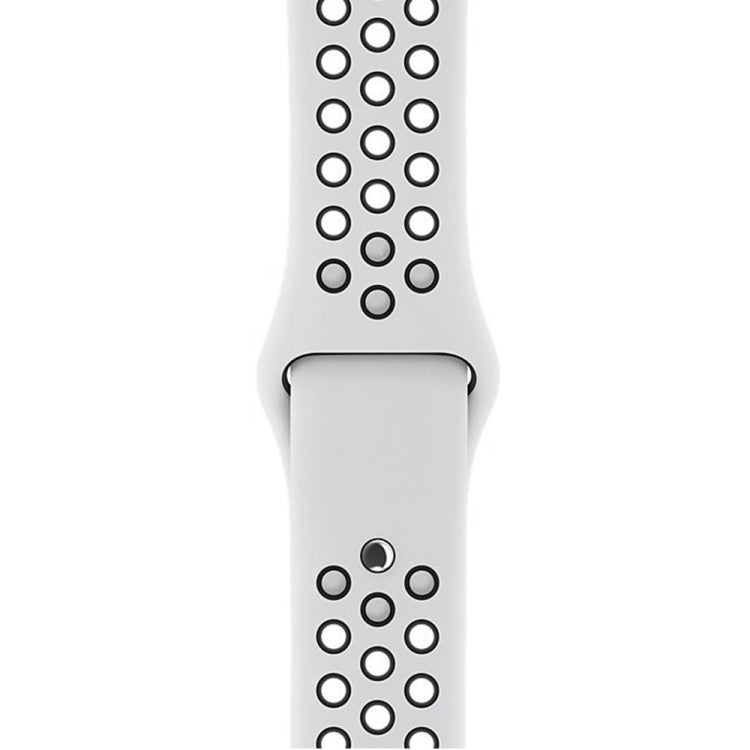 For Apple Watch Series 8&7 41mm / SE 2&6&SE&5&4 40mm / 3&2&1 38mm Fashionable Classical Silicone Sport Watch Band (White Black)