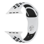 For Apple Watch Series 8&7 41mm / SE 2&6&SE&5&4 40mm / 3&2&1 38mm Fashionable Classical Silicone Sport Watch Band (White Black)